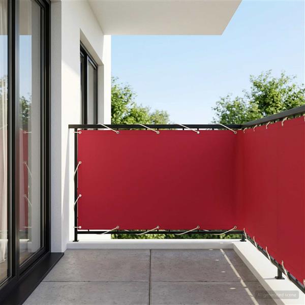 Grote foto vidaxl balkon privacy scherm 150 x 200 cm stof met pu coating tuin en terras overige tuin en terras