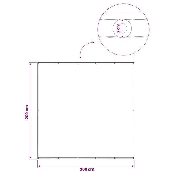 Grote foto vidaxl balkon privacy scherm 200 x 200 cm stof met pu coating rood tuin en terras overige tuin en terras