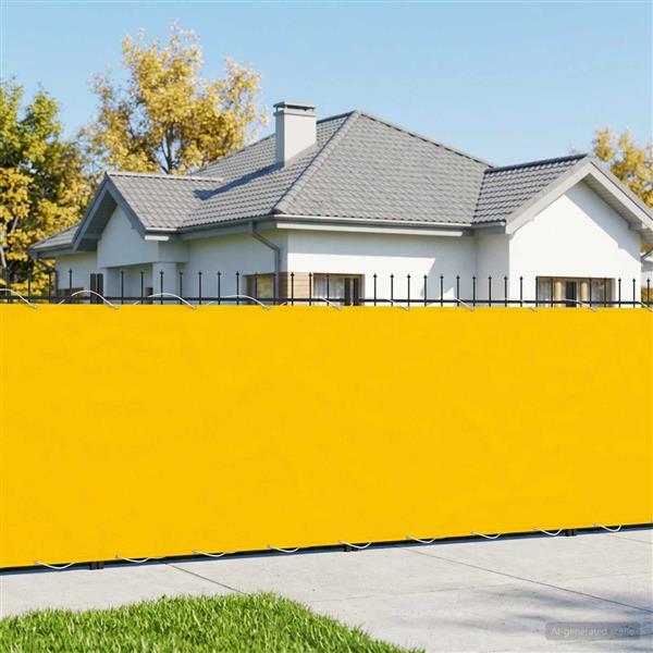 Grote foto vidaxl balkon privacy scherm 150 x 800 cm stof met pu coating geel tuin en terras overige tuin en terras