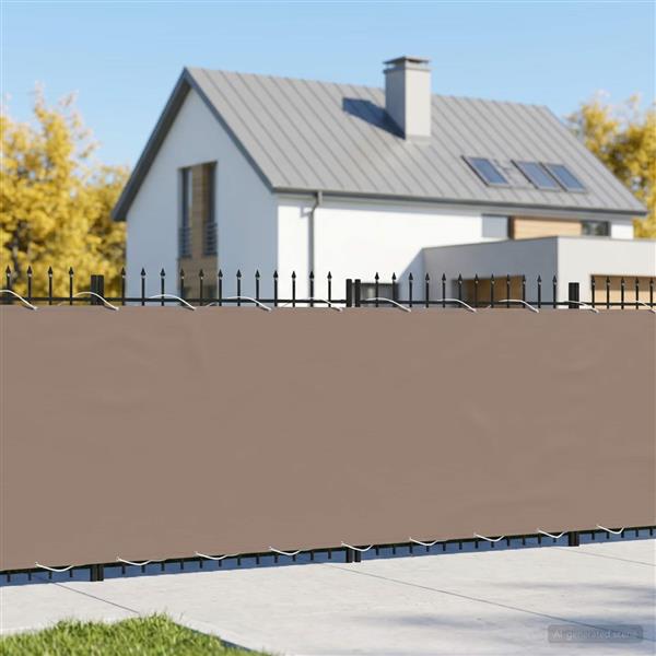 Grote foto vidaxl balkon privacy scherm 180 x 400 cm stof met pu coating taupe tuin en terras overige tuin en terras