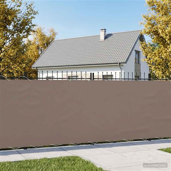 Grote foto vidaxl balkon privacy scherm 150 x 400 cm stof met pu coating taupe tuin en terras overige tuin en terras