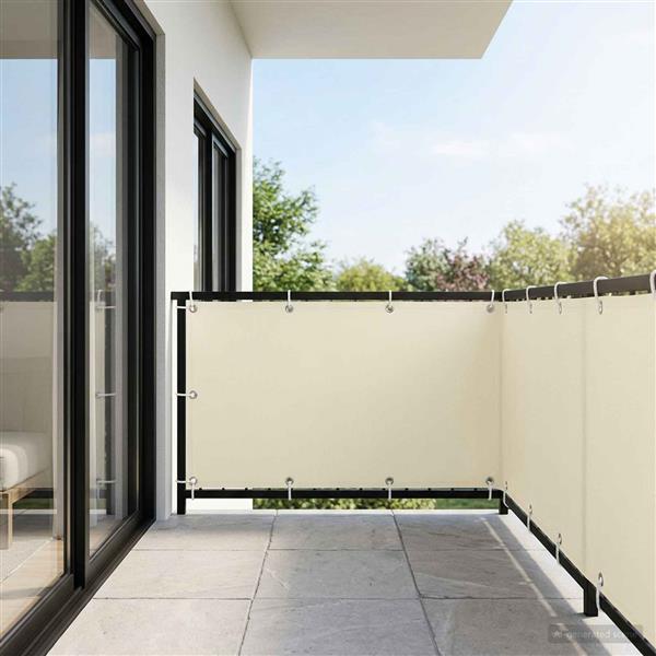 Grote foto vidaxl balkon privacy scherm 150 x 500 cm stof met pu coating tuin en terras overige tuin en terras