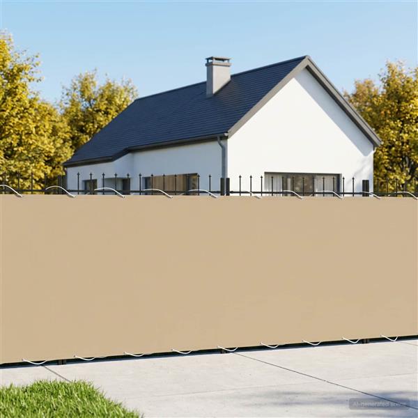 Grote foto vidaxl balkon privacy scherm 150 x 600 cm stof met pu coating beige tuin en terras overige tuin en terras