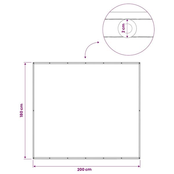 Grote foto vidaxl balkon privacy scherm 180 x 200 cm stof met pu coating tuin en terras overige tuin en terras