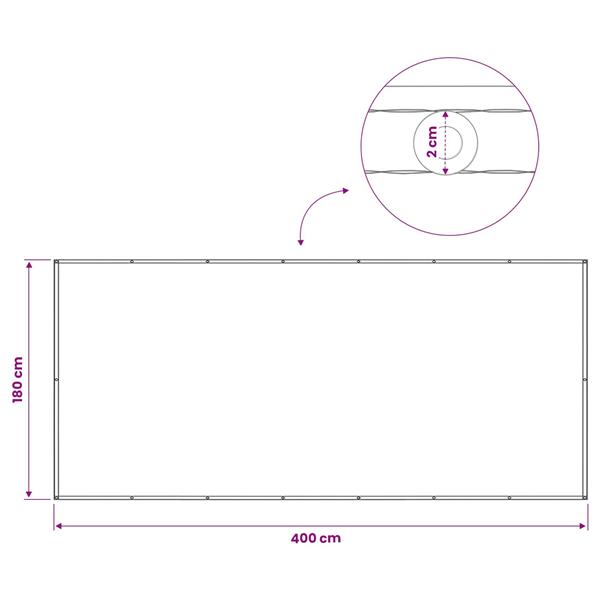 Grote foto vidaxl balkon privacy scherm 180 x 400 cm stof met pu coating tuin en terras overige tuin en terras