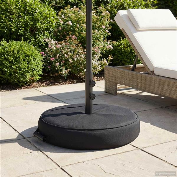 Grote foto vidaxl patio parasolvoet 60 x 60 cm staal zwart tuin en terras overige tuin en terras