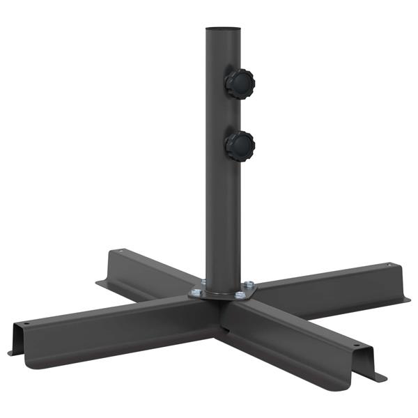 Grote foto vidaxl patio parasolvoet 60 x 60 cm staal zwart tuin en terras overige tuin en terras