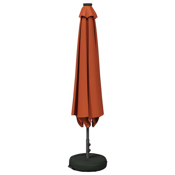 Grote foto vidaxl tuinparasol met led lampen en voet 300 x 300 cm polyester tuin en terras overige tuin en terras