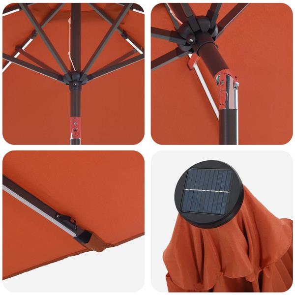 Grote foto vidaxl tuinparasol met led lampen en voet 300 x 300 cm polyester tuin en terras overige tuin en terras