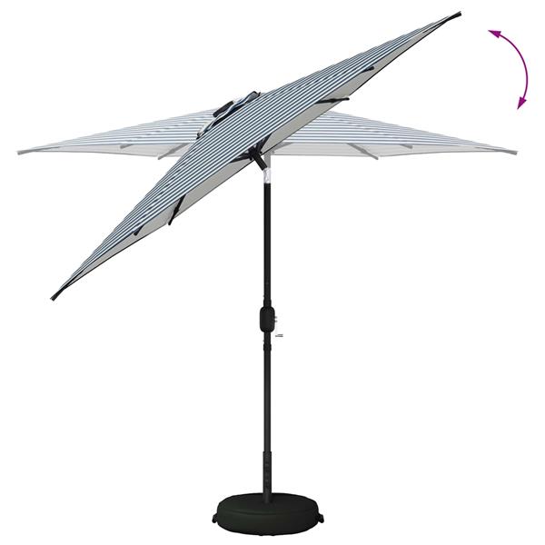 Grote foto vidaxl tuinparasol met led lampen en voet 270 x 270 cm polyester tuin en terras overige tuin en terras
