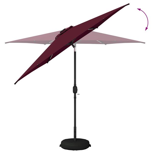 Grote foto vidaxl tuinparasol met led lampen en voet 270 x 270 cm polyester tuin en terras overige tuin en terras