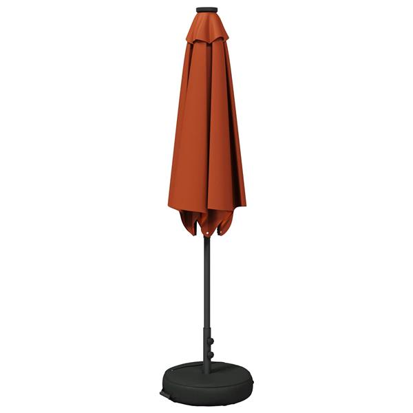 Grote foto vidaxl tuinparasol met led lampen en voet 270 x 270 cm polyester tuin en terras overige tuin en terras