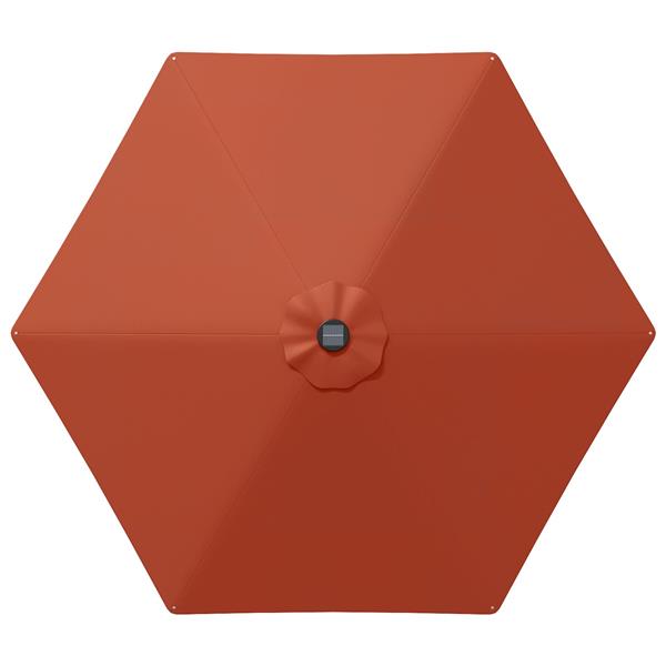 Grote foto vidaxl tuinparasol met led lampen en voet 270 x 270 cm polyester tuin en terras overige tuin en terras