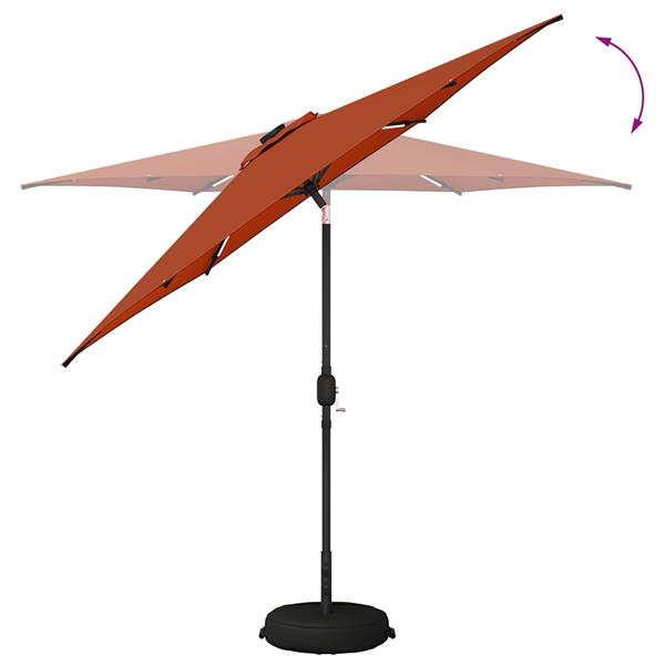 Grote foto vidaxl tuinparasol met led lampen en voet 270 x 270 cm polyester tuin en terras overige tuin en terras