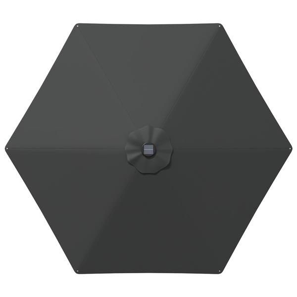 Grote foto vidaxl tuinparasol met led lampen en voet 270 x 270 cm polyester tuin en terras overige tuin en terras