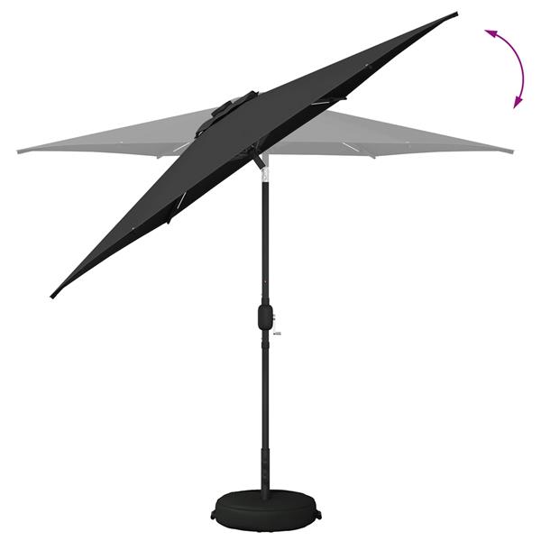 Grote foto vidaxl tuinparasol met led lampen en voet 270 x 270 cm polyester tuin en terras overige tuin en terras