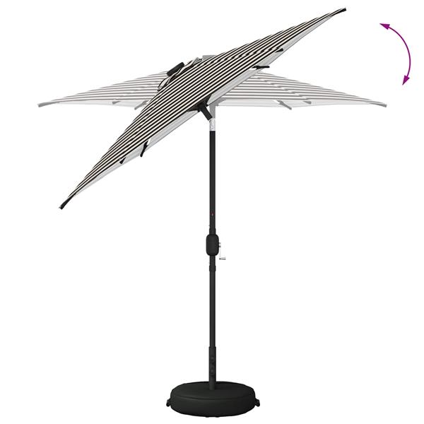 Grote foto vidaxl tuinparasol met led lampen en voet 230 x 230 cm polyester tuin en terras overige tuin en terras