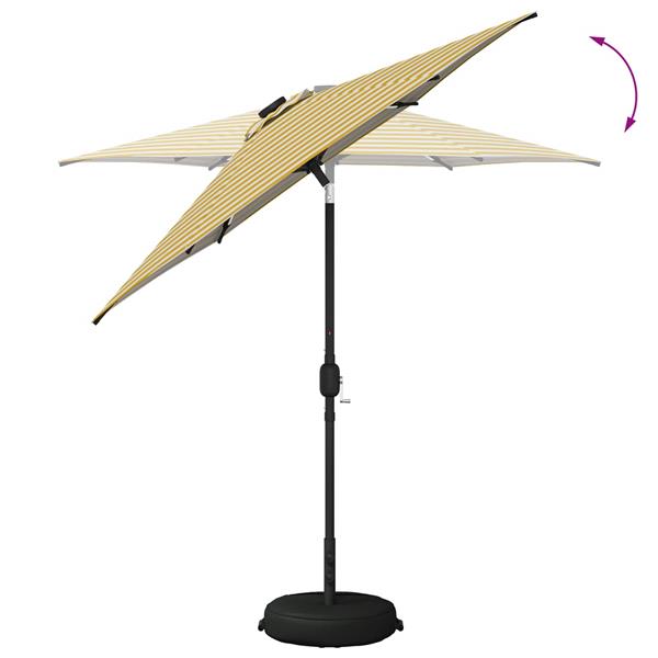 Grote foto vidaxl tuinparasol met led lampen en voet 230 x 230 cm polyester tuin en terras overige tuin en terras