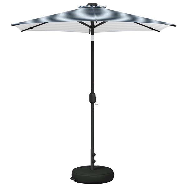 Grote foto vidaxl tuinparasol met led lampen en voet 230 x 230 cm polyester tuin en terras overige tuin en terras