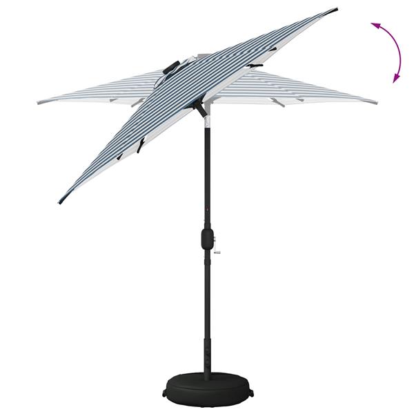 Grote foto vidaxl tuinparasol met led lampen en voet 230 x 230 cm polyester tuin en terras overige tuin en terras