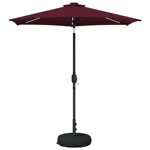 Grote foto vidaxl tuinparasol met led lampen en voet 230 x 230 cm polyester tuin en terras overige tuin en terras