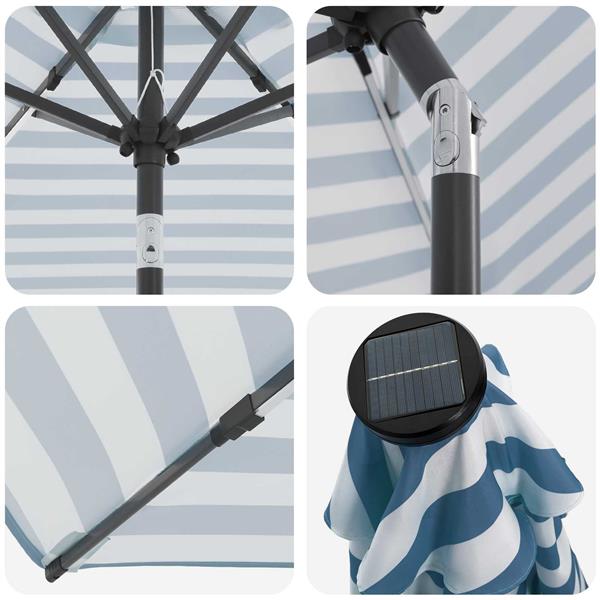 Grote foto vidaxl tuinparasol met led lampen en voet 200 x 300 cm polyester tuin en terras overige tuin en terras
