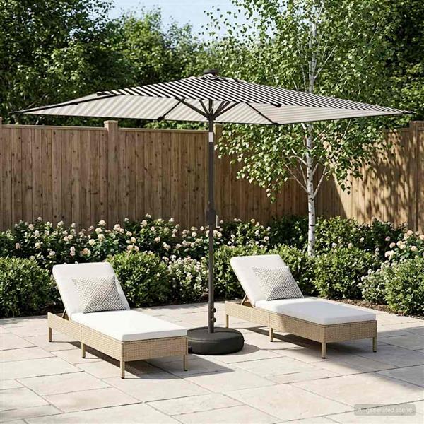 Grote foto vidaxl tuinparasol met led lampen en voet 200 x 300 cm polyester tuin en terras overige tuin en terras