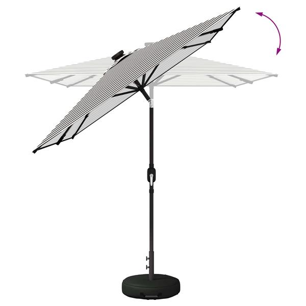 Grote foto vidaxl tuinparasol met led lampen en voet 200 x 300 cm polyester tuin en terras overige tuin en terras