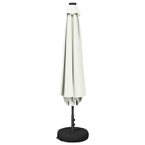 Grote foto vidaxl tuinparasol met led lampen en voet 230 x 230 cm polyester tuin en terras overige tuin en terras