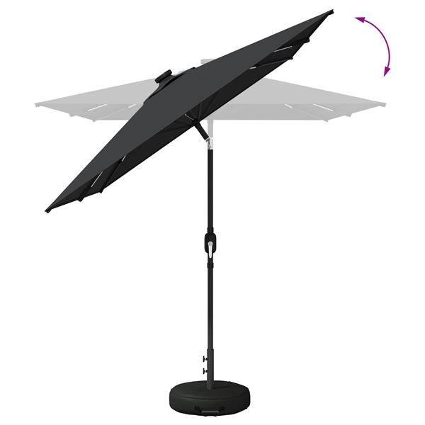 Grote foto vidaxl tuinparasol met led lampen en voet 200 x 300 cm polyester tuin en terras overige tuin en terras