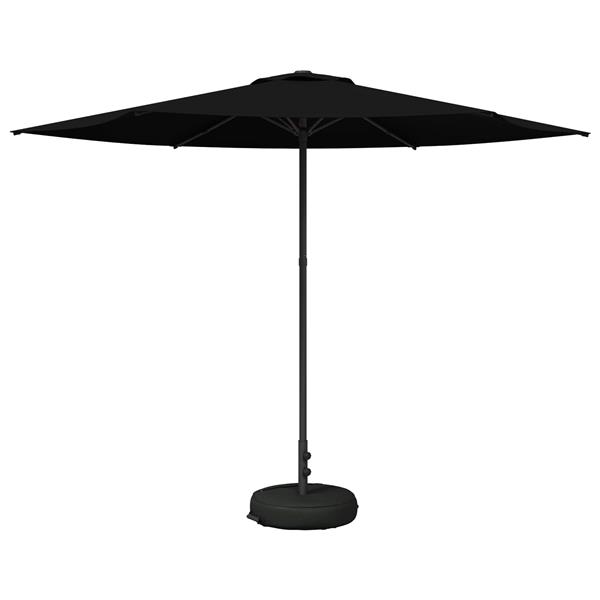 Grote foto vidaxl tuinparasol met basis 300 x 300 cm polyester rechthoekig zwart tuin en terras overige tuin en terras