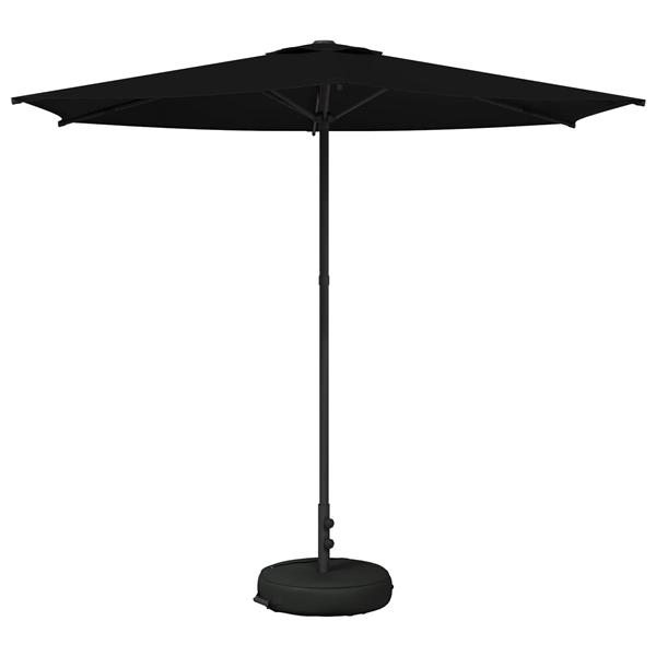 Grote foto vidaxl tuinparasol met basis 270 x 270 cm polyester rechthoekig zwart tuin en terras overige tuin en terras