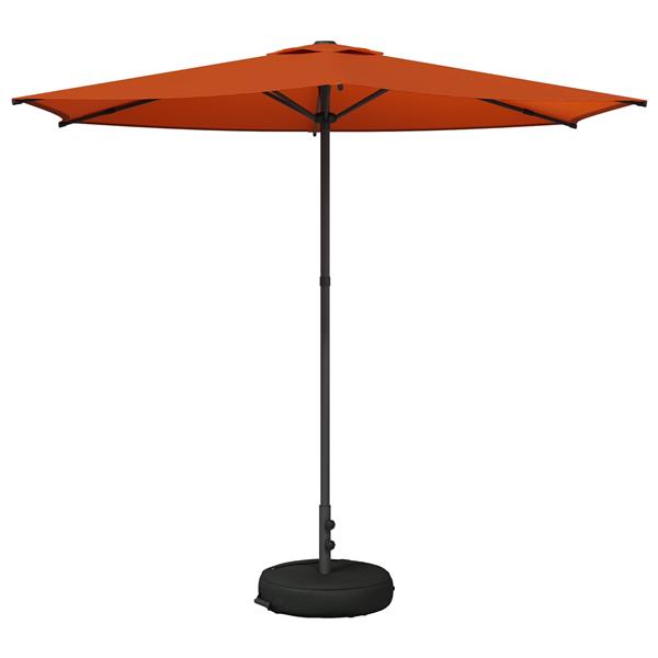 Grote foto vidaxl tuinparasol met basis 270 x 270 cm polyester rechthoekig tuin en terras overige tuin en terras