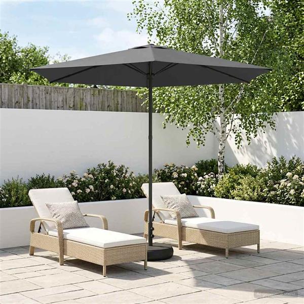 Grote foto vidaxl tuinparasol met basis 270 x 270 cm polyester rechthoekig tuin en terras overige tuin en terras