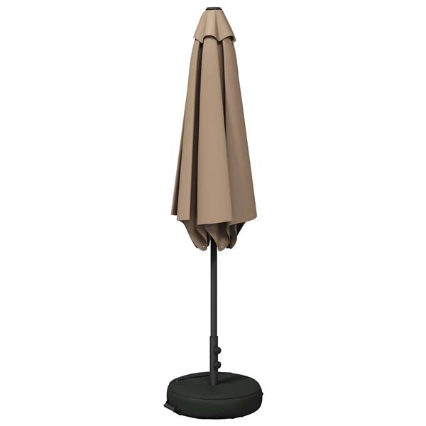 Grote foto vidaxl tuinparasol met basis 270 x 270 cm polyester rechthoekig taupe tuin en terras overige tuin en terras