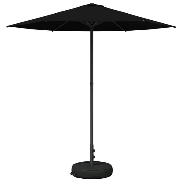 Grote foto vidaxl tuinparasol met basis 230 x 230 cm polyester rechthoekig zwart tuin en terras overige tuin en terras