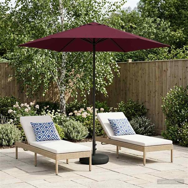 Grote foto vidaxl tuinparasol met basis 230 x 230 cm polyester rechthoekig tuin en terras overige tuin en terras
