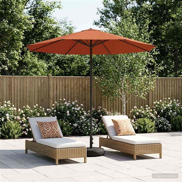 Grote foto vidaxl tuinparasol met basis 230 x 230 cm polyester rechthoekig tuin en terras overige tuin en terras
