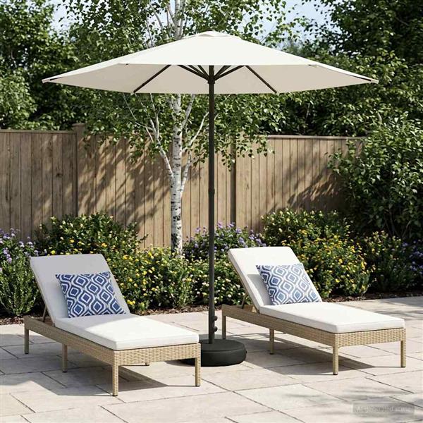 Grote foto vidaxl tuinparasol met basis 230 x 230 cm polyester rechthoekig tuin en terras overige tuin en terras