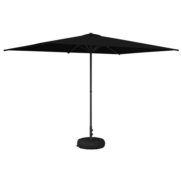 Grote foto vidaxl tuinparasol met basis 200 x 300 cm polyester rechthoekig zwart tuin en terras overige tuin en terras