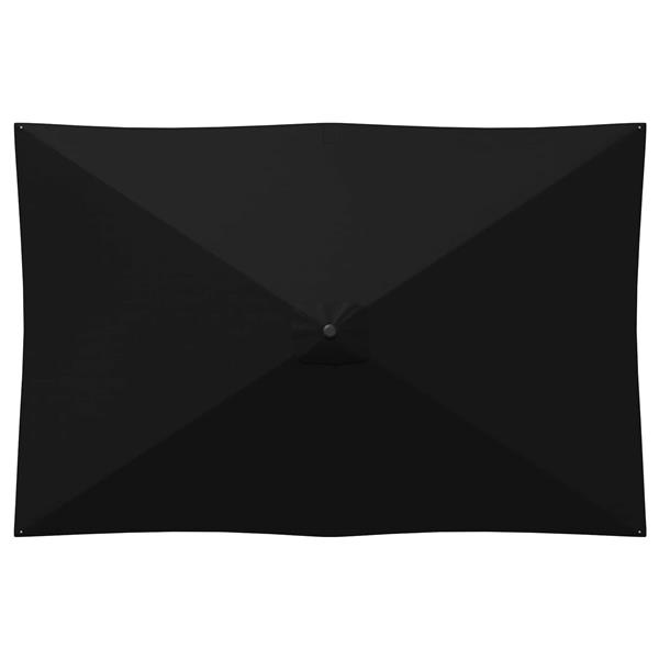 Grote foto vidaxl tuinparasol met basis 200 x 300 cm polyester rechthoekig zwart tuin en terras overige tuin en terras