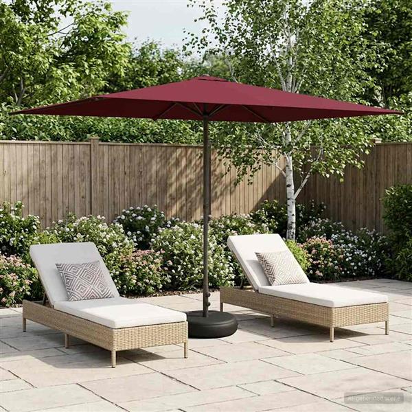 Grote foto vidaxl tuinparasol met basis 200 x 300 cm polyester rechthoekig tuin en terras overige tuin en terras