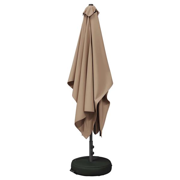 Grote foto vidaxl tuinparasol met basis 200 x 300 cm polyester rechthoekig taupe tuin en terras overige tuin en terras