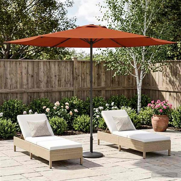 Grote foto vidaxl tuinparasol 300 x 300 cm polyester rechthoekig terracotta tuin en terras overige tuin en terras