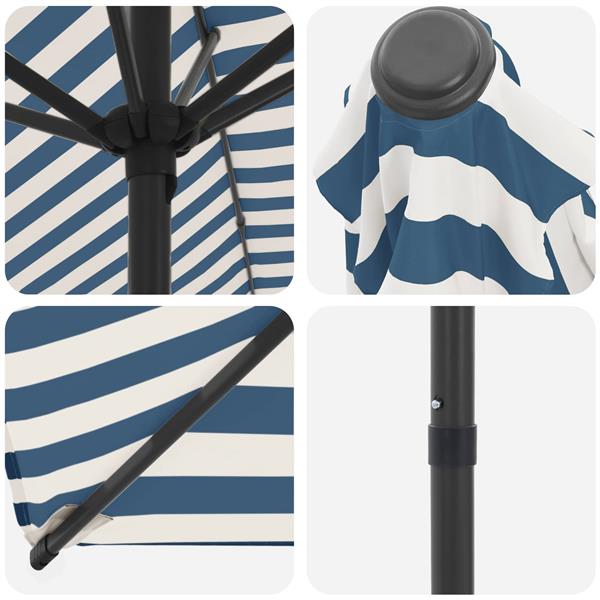Grote foto vidaxl tuinparasol 270 x 270 cm polyester rechthoekig blauw en wit tuin en terras overige tuin en terras