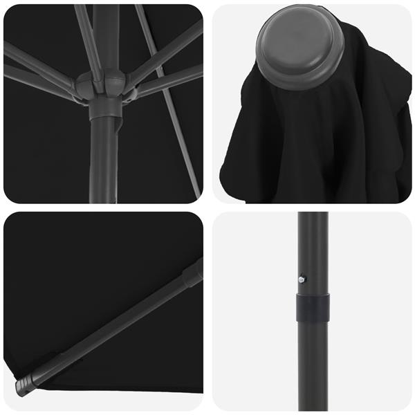 Grote foto vidaxl tuinparasol 270 x 270 cm polyester rechthoekig zwart tuin en terras overige tuin en terras