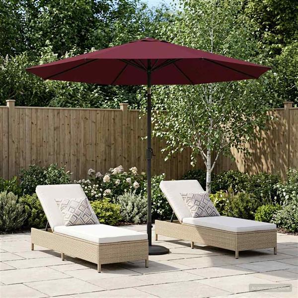 Grote foto vidaxl tuinparasol 230 x 230 cm polyester rechthoekig bordeaux rood tuin en terras overige tuin en terras