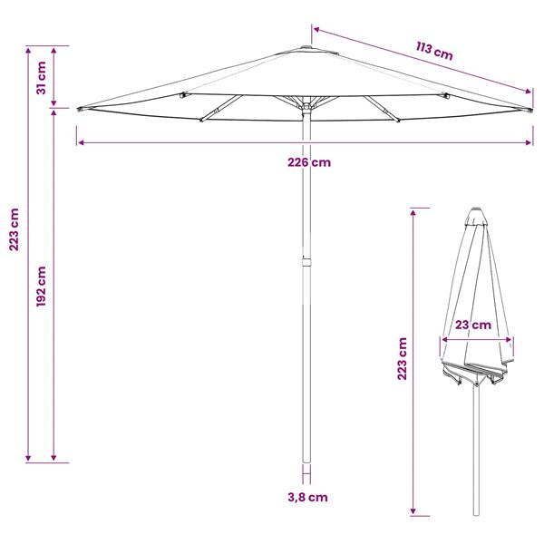 Grote foto vidaxl tuinparasol 230 x 230 cm polyester rechthoekig bordeaux rood tuin en terras overige tuin en terras