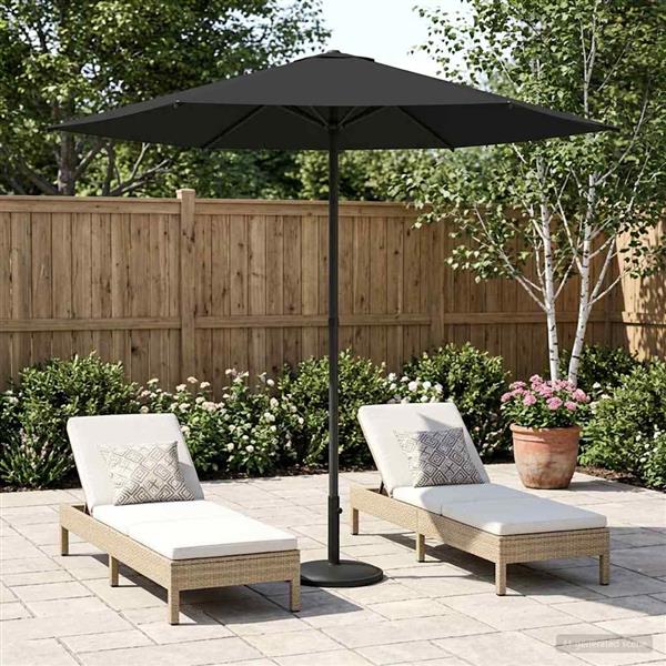 Grote foto vidaxl tuinparasol 230 x 230 cm polyester rechthoekig antracietkleurig tuin en terras overige tuin en terras