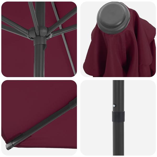 Grote foto vidaxl tuinparasol 200 x 300 cm polyester rechthoekig bordeaux rood tuin en terras overige tuin en terras